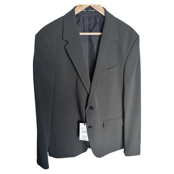 Zara Other - NEW Zara Blazer Sports Coat Jacket Lined Mens Size 44 Charcoal Gray